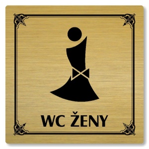 WC ženy, 80x80mm, zlatá, Nebraska